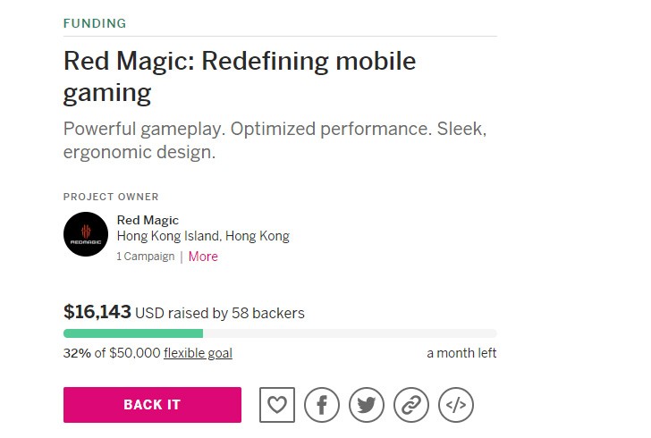 nubia Red Magic's international launch is an IndieGoGo campaign