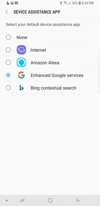 Setting Alexa as the default assistant on Galaxy S9+