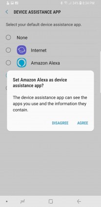 Setting Alexa as the default assistant on Galaxy S9+