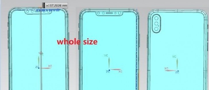 Wardian sag Tårer Tempel Apple iPhone X Plus and 'budget' iPhone X design and size leak in  schematics - GSMArena.com news