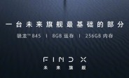 Oppo teases the Find X with SD845, 8GB of RAM and 256GB storage