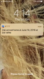 IFTTT notification when the 'action' is triggered.