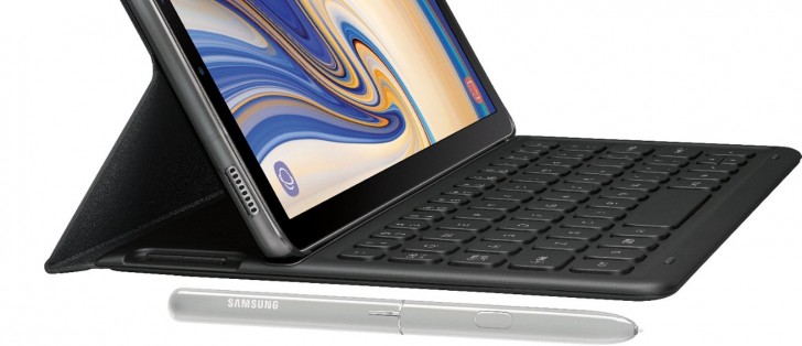 Samsung Galaxy Tab S4 S Optional Keyboard Cover And Stylus Exposed
