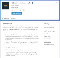 HMD's job postings on LinkedIn