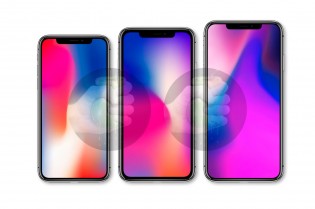 iPhone X (left), iPhone  SE Plus (center) and iPhone 11 Plus (right)