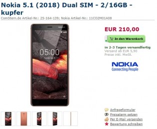 Nokia 5.1 pre-order listings
