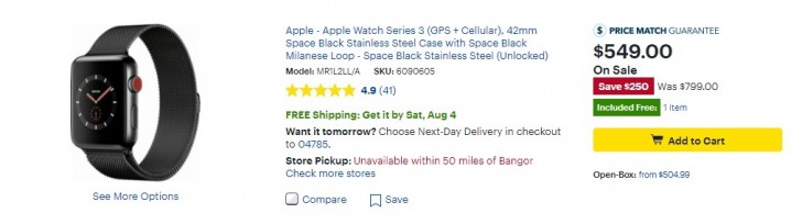 Best buy apple watch series 3 on sale gps and cellular