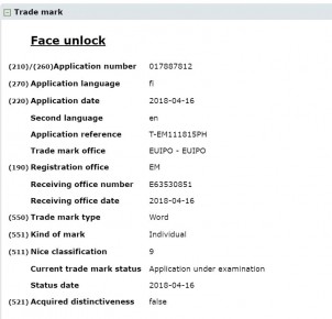 HMD's trademarks on PureDisplay and Face unlock