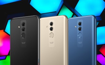 Huawei Mate 20 Lite images show three colors: Black, Gold and Blue