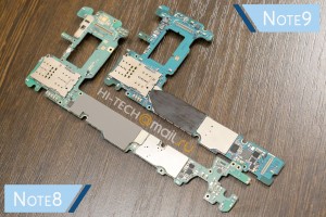 S Pen housing (left), the main board (right)