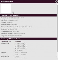 Galaxy J5 Prime and Galaxy Xcover 4 WiFi certification document