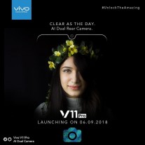 vivo V11 Pro teasers tout the key selling points: dual rear camera