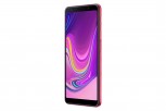 The Galaxy A7 (2018) in black, blue, gold and pink