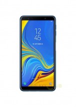 Galaxy A7 (2018) in black and blue