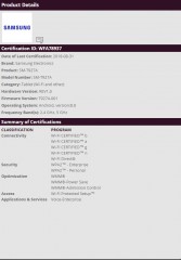 Bluetooth and Wi-Fi certifications for the Galaxy View 2 (T927A)