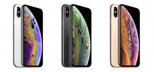 iPhone Xs in three color versions: Silver, Space Gray and Gold