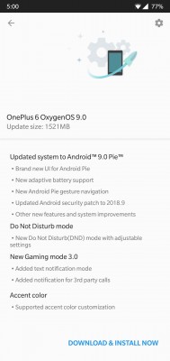 Some luck users are already downloading Android Pie on their OnePlus 6