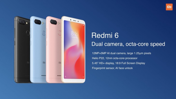 Xiaomi Brings The Redmi 6 Redmi 6a And Redmi 6 Pro To India Gsmarena Com News