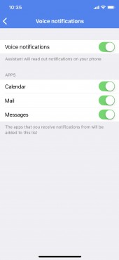 Voice notifications on iOS