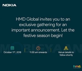 HMD invite for an October 11 event sent out to Indian publications