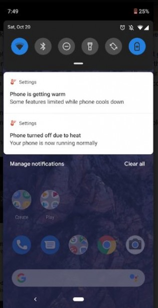 Google Pixel 3 overheating