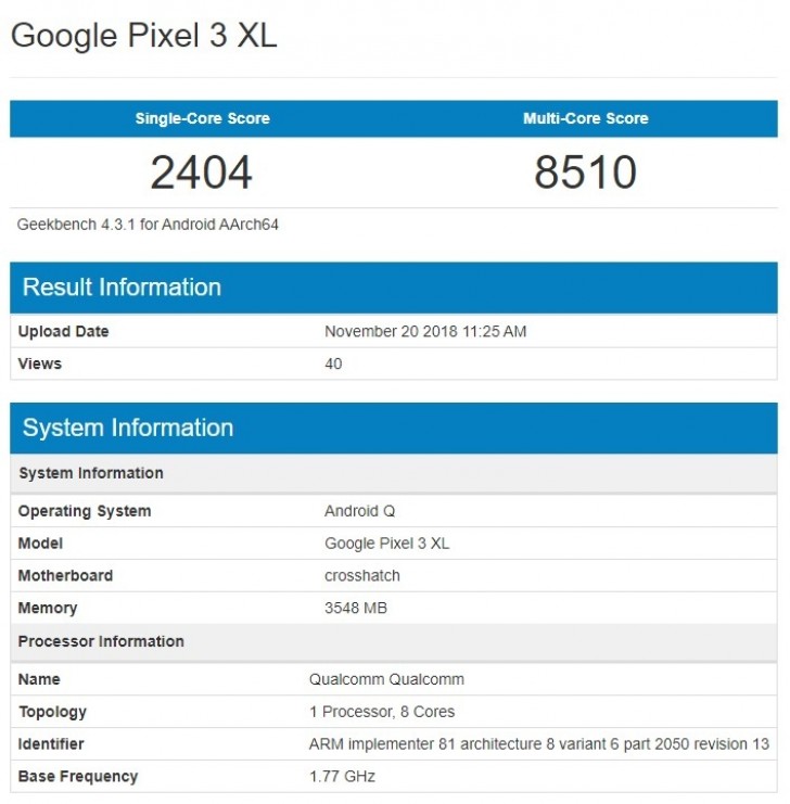 geekbench google pixel 6