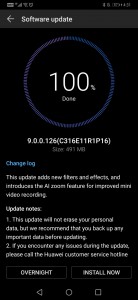 Huawei Mate 20 Pro update change log