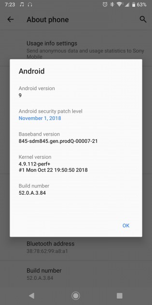 sony xa2 update android 9