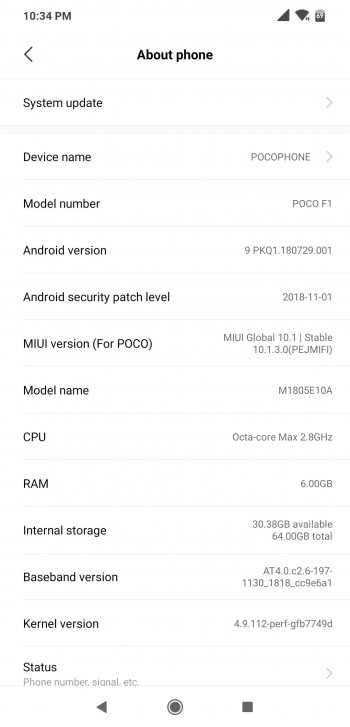 pocophone android 9.0