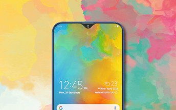 Samsung Galaxy A50 panels show a triple camera, no room for a fingerprint reader