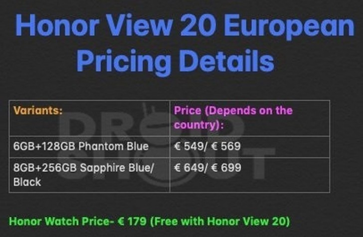 Honor view 20 hot sale honor watch magic