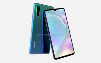 Huawei P30 CAD-based renders and 360-degree video show three rear cams, water drop notch