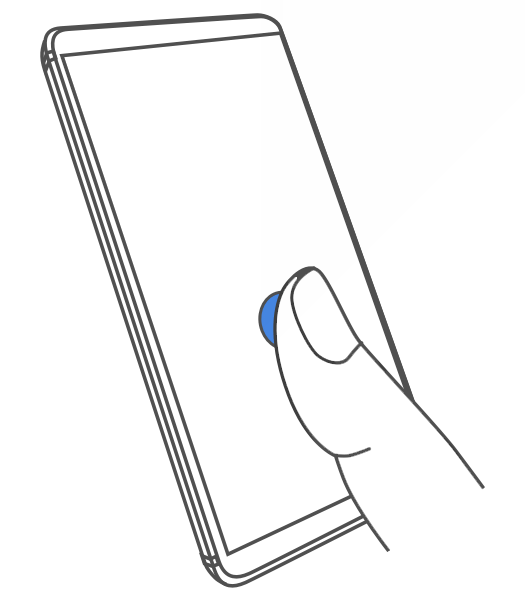 Diagrams to help you set up the Nokia 9 in-display fingerprint reader