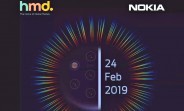 Nokia MWC event teasers showcase a mysterious punch hole selfie phone, along with the Nokia 9