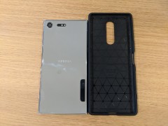 Comparing the size of a Sony Xperia XZ4 case with the XZ Premium