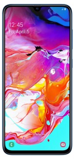 Samsung Galaxy A70 in Black, Blue, and White colors