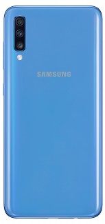 Samsung Galaxy A70 in Black, Blue, and White colors