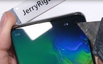 The Samsung Galaxy S10 durability test video pops up
