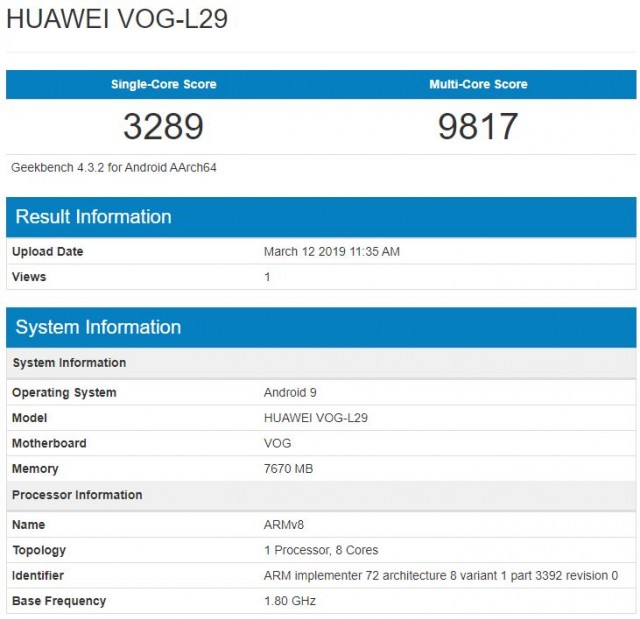 kirin 980 geekbench 5