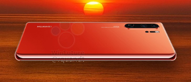 Obsessie Richtlijnen cafe Huawei P30 Pro shows up in Sunrise Red, non-Pro model will have a 3.5mm  jack - GSMArena.com news
