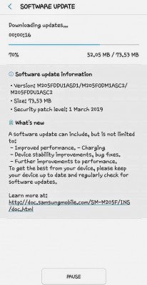 Update for the Samsung Galaxy M20