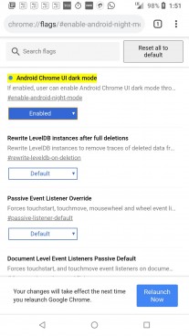 Enabling Dark Mode option in Google Chrome