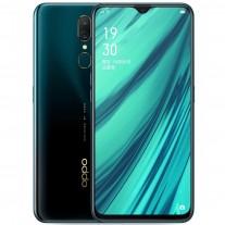 Oppo A9 in Mica Green, Ice Jade White, and Fluorite Purple colors