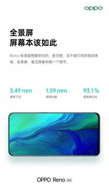 Official Oppo Reno teasers promises thin bezels, 93.1% screen to body ratio