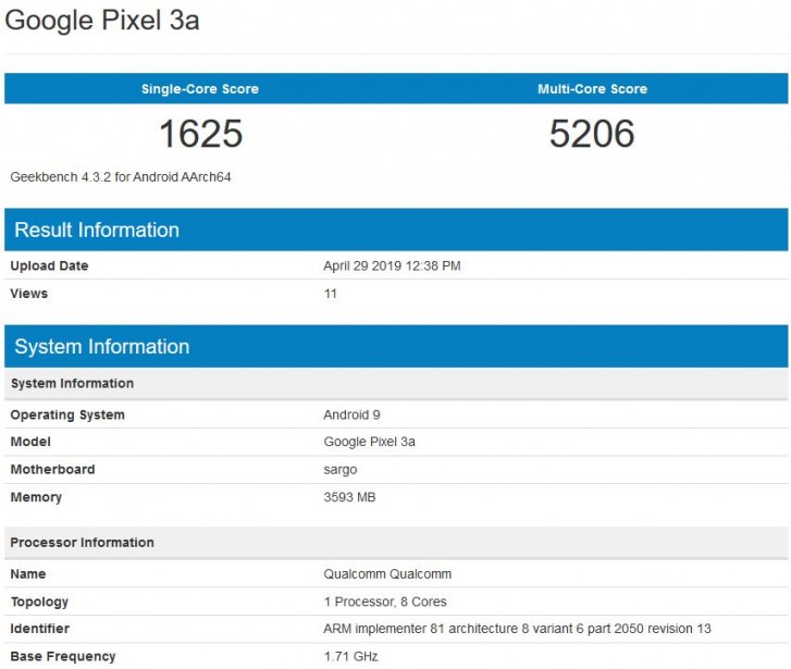 google pixel geekbench