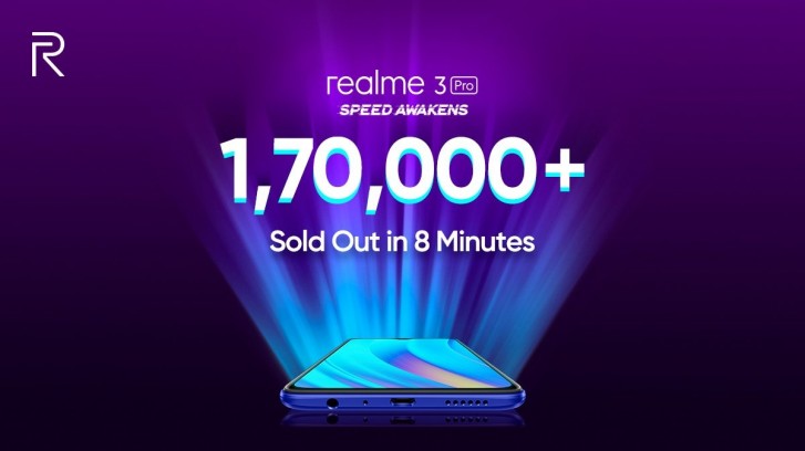 First Realme 3 Pro flash sale moved 170,000 units in 8 minutes