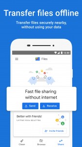 The Google Files app can share files over Wi-Fi