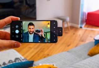 The flip-up camera is a space saving measure, but it makes for awesome selfies too