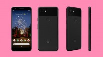 Google Pixel 3a in White, Purple, and Black colors