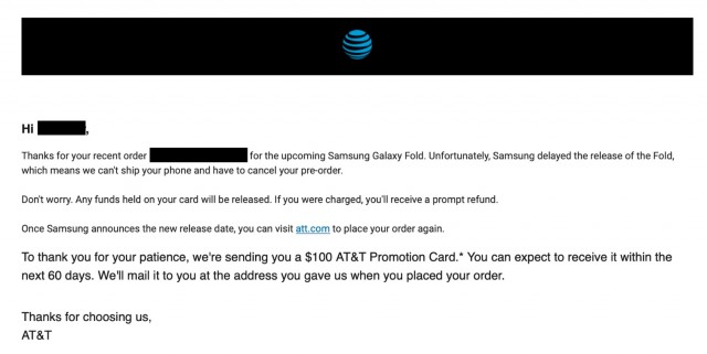 AT&T refund email